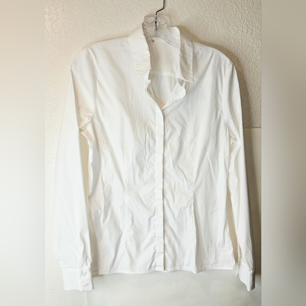 Classic White Poplin Button-Up Women's Shirt